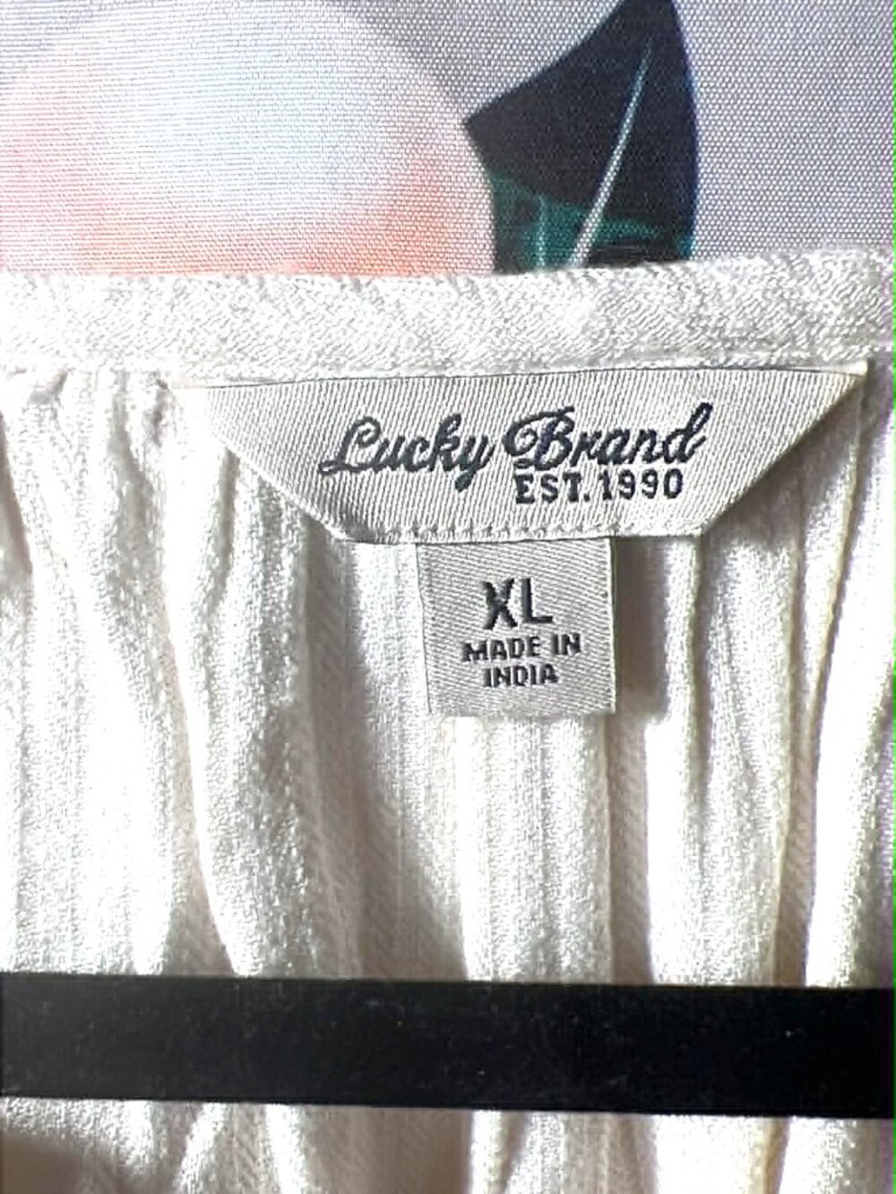 Lucky Brand Cream Embroidered Peasant Blouse – Size XL - Picture 5 of 5